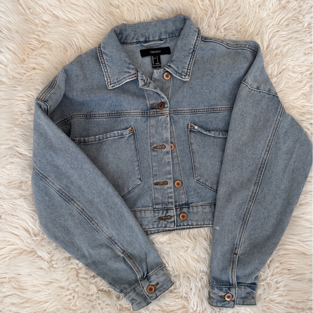 cropped jean jacket